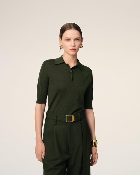 Green Wool Tonal Ami de Coeur Polo
