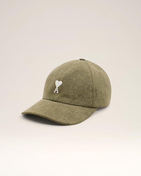 Green Cotton Ami de Coeur Embroidery Cap