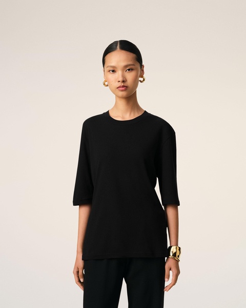 Black Cotton Short Sleeve T-Shirt