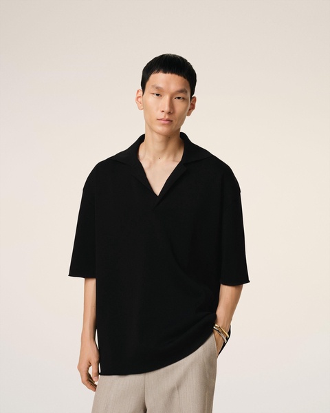 Black Short Sleeve Polo