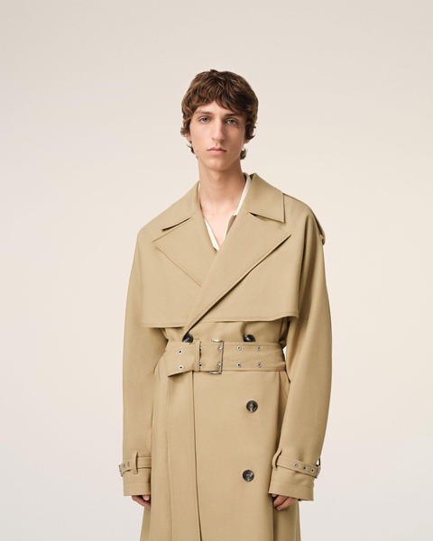 Beige Wool Trench Coat