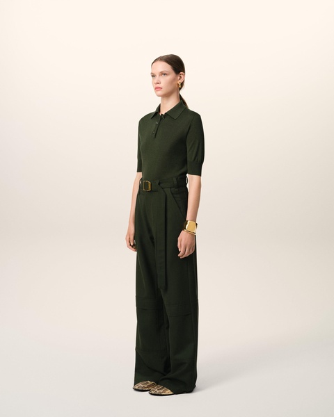 Green Wool Tonal Ami de Coeur Polo