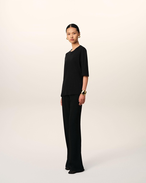 Black Cotton Short Sleeve T-Shirt