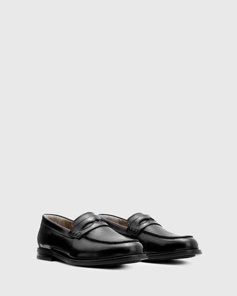 AllSaints Harmon leather loafers in black
