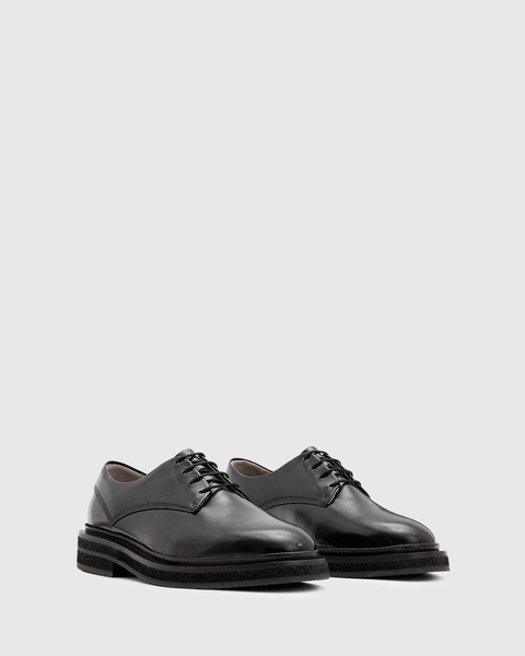AllSaints escher leather derbys in black