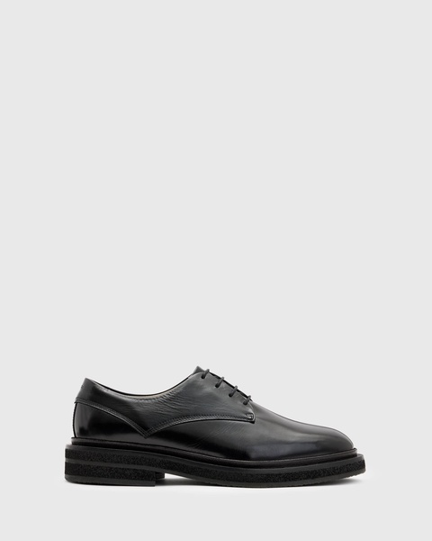 AllSaints escher leather derbys in black