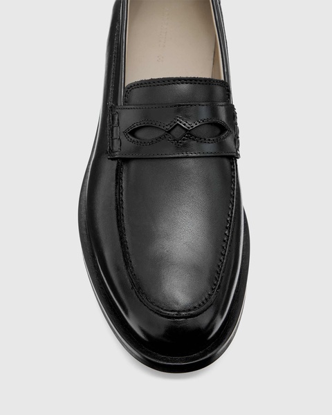 AllSaints Harmon leather loafers in black