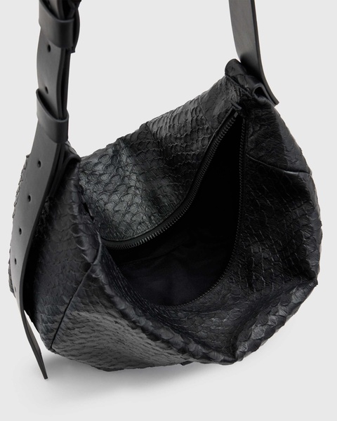 AllSaints real leather Madea snake shoulder bag