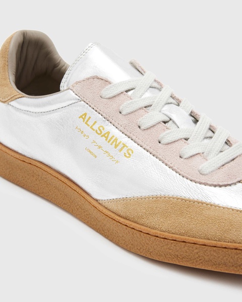 AllSaints Thelma sneakers in silver/pink