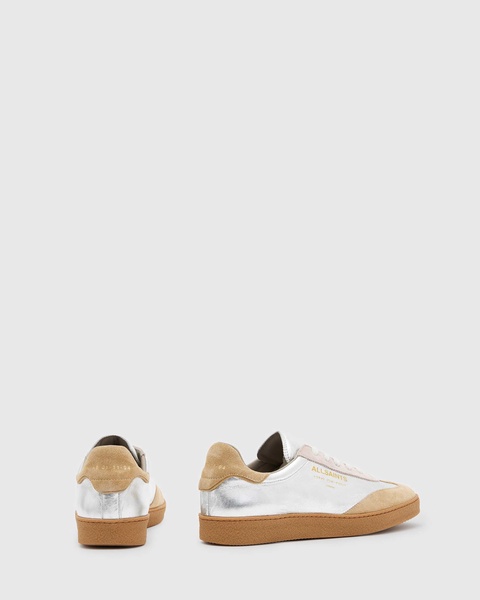 AllSaints Thelma sneakers in silver/pink