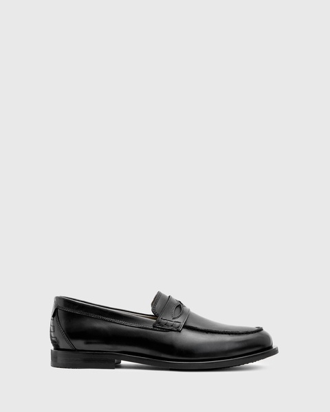 AllSaints Harmon leather loafers in black