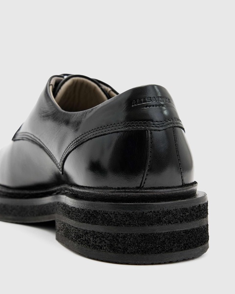 AllSaints escher leather derbys in black