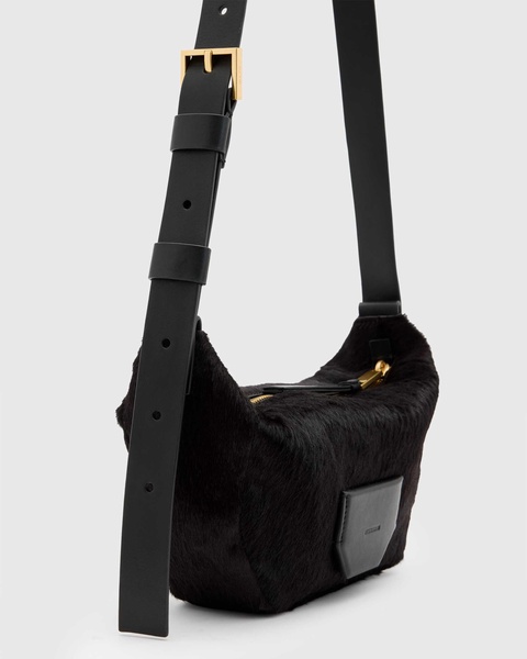 AllSaints Madea Luxe crossbody bag in black