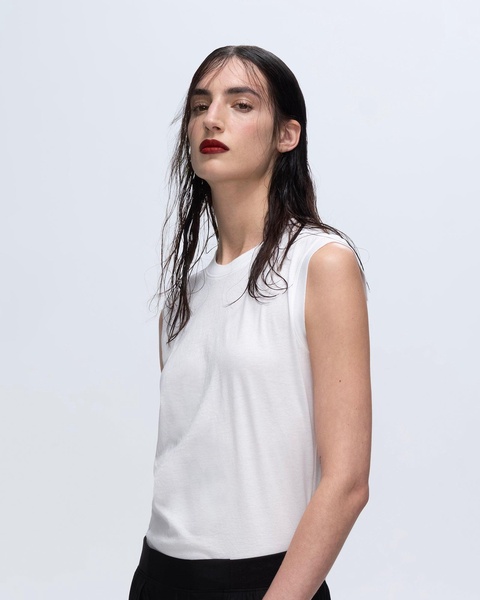 Classic Jersey Sleeveless Boy Tee - White