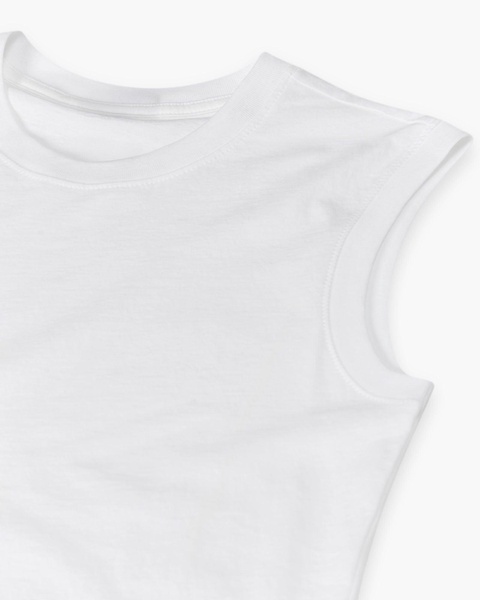 Classic Jersey Sleeveless Boy Tee - White