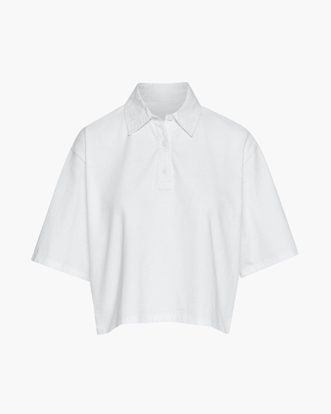 Heavyweight Jersey Mixed Media Short Sleeve Polo Vintage Wash - White