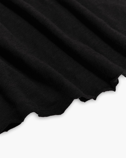 Slub Jersey Long Sleeve Destroyed Wash Tee - Black