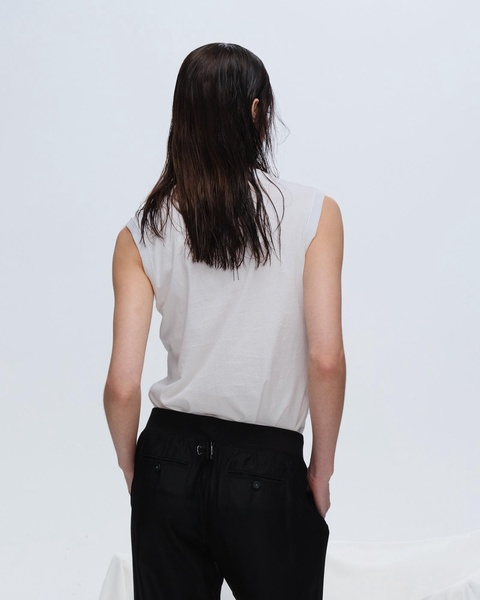 Classic Jersey Sleeveless Boy Tee - White