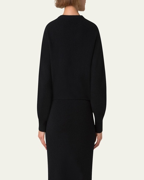 Short Ribbed Cashmere Cardigan