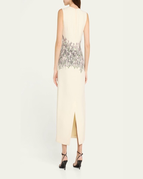 Ophelia Long Printed Wool Dress