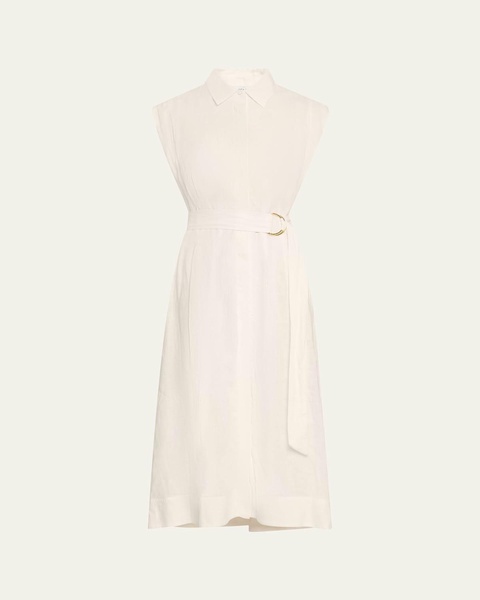 Loreta Belted Linen Shirtdress