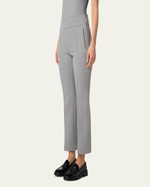 Maxine Micro Houndstooth High Waist Jersey Pants