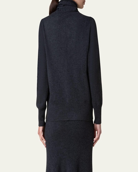 Cashmere Wide Turtleneck Knit Sweater