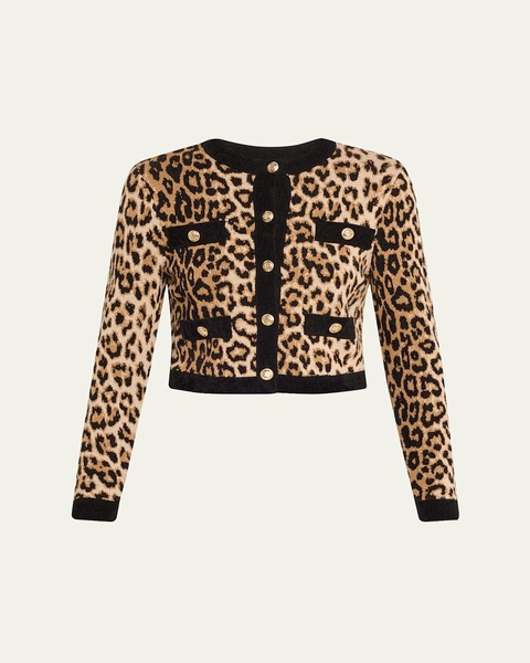 Claira Leopard Cropped Cardigan