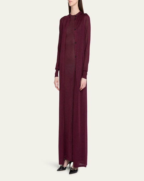 Long Lurex Knit Cardigan