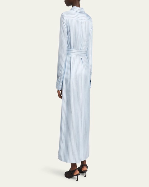Hannah Stripe Silk Twill Ankle Dress
