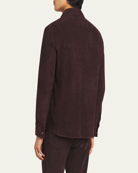 Men's Chinotto Suede Utility Overshirt