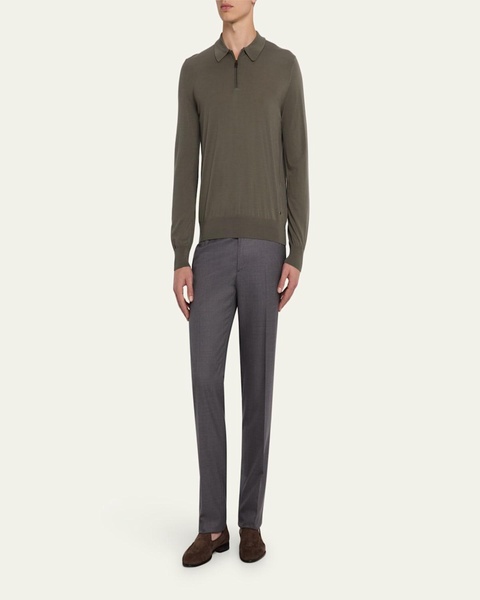 Men's Solid Twill Dress Trousers