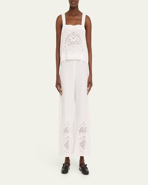 Belvoir Broderie Anglaise Lace Tank Top