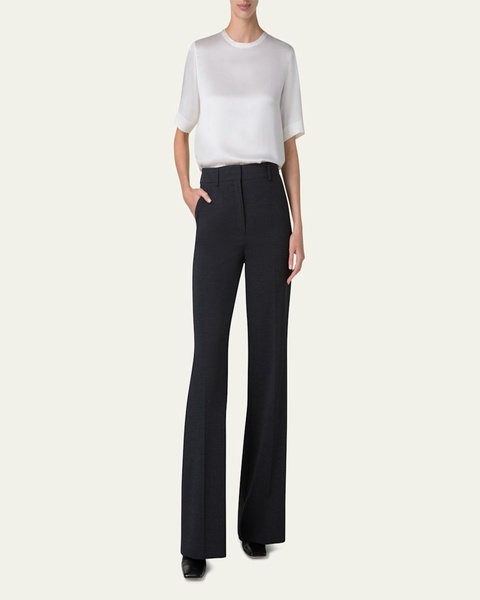 Florine Wide Leg Wool Stretch Double-Face Pants