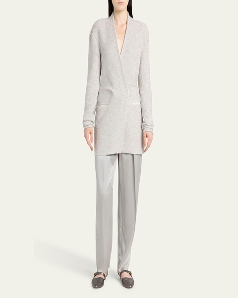 Metallic V-Neck Wool Jacket