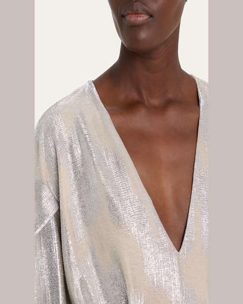 Berma Metallic Draped Blouse
