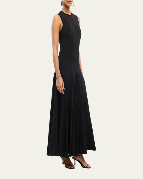 Paneled Drop-Waist Flare Maxi Dress