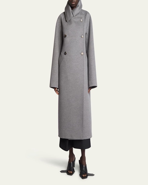 Double-Breasted Cashmere-Blend Coat