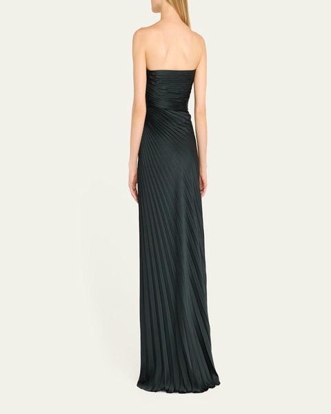 Bianca Pleated Strapless Gown