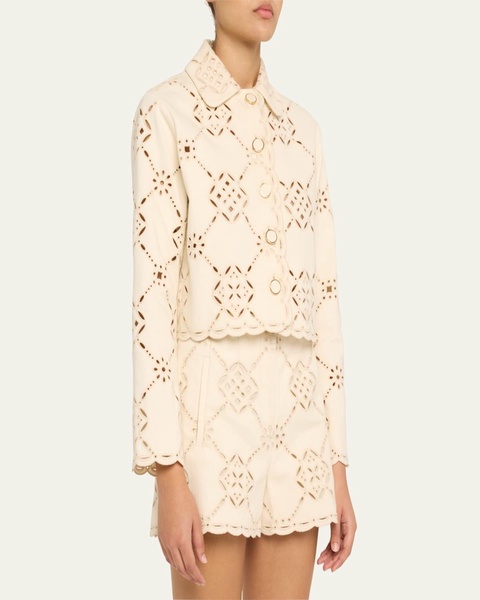 Adelaide Scalloped Eyelet-Embroidered Jacket