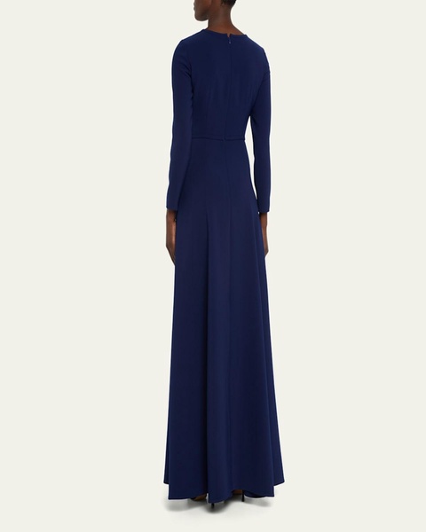 Triple Bow Keyhole Long-Sleeve Gown
