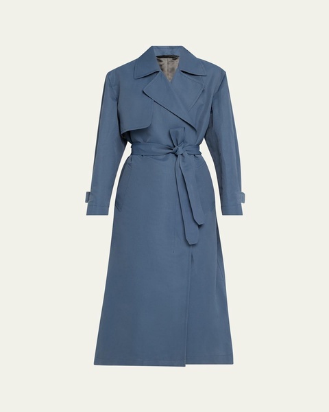 Belted Techno Silk Trench Coat