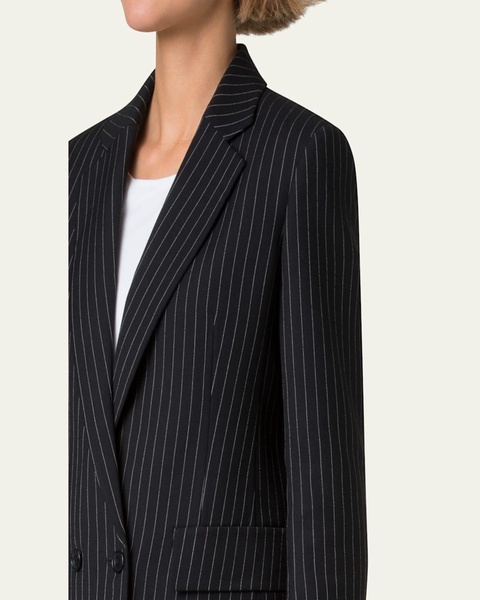 Adele Pinstripe Double-Breasted Short Jacket