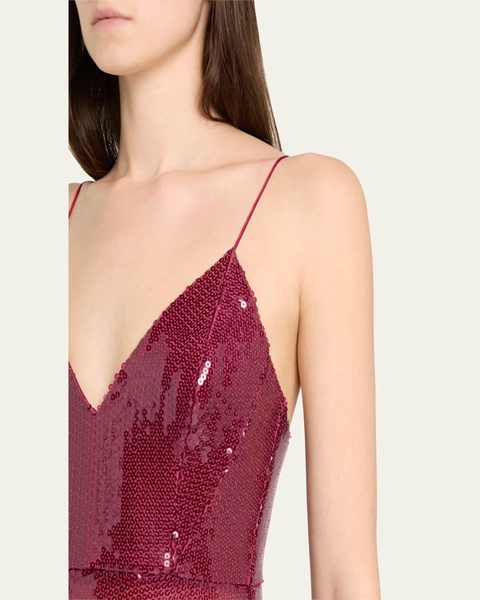 Sequined Paneled Bikini Gown