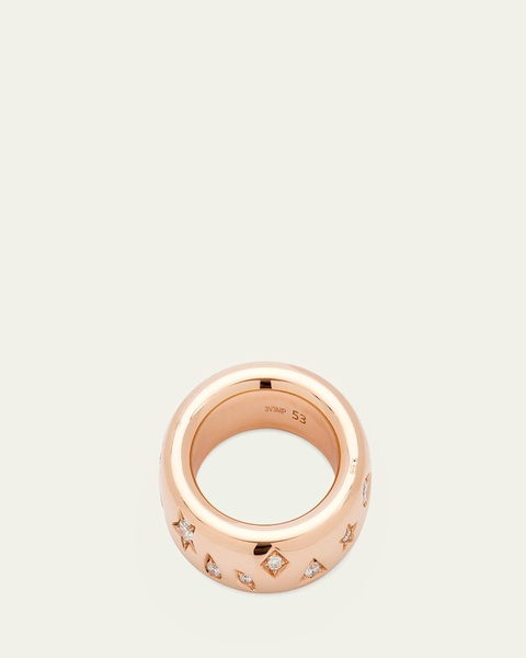 Iconica 18K Rose Gold Medium Band Ring with Diamonds
