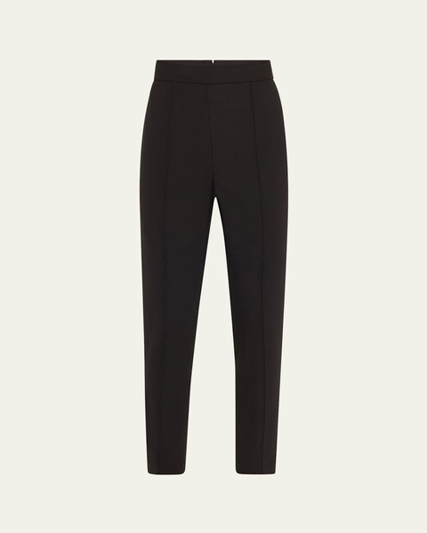 High-Rise Pintuck Skinny-Leg Pants