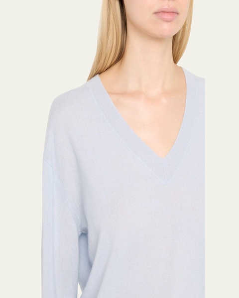 Silk-Cashmere Deep V Sweater