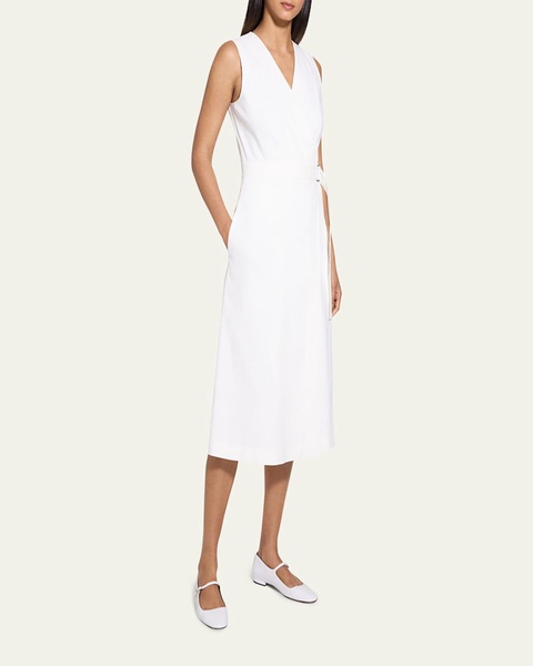 Sleeveless A-Line Wrap Dress