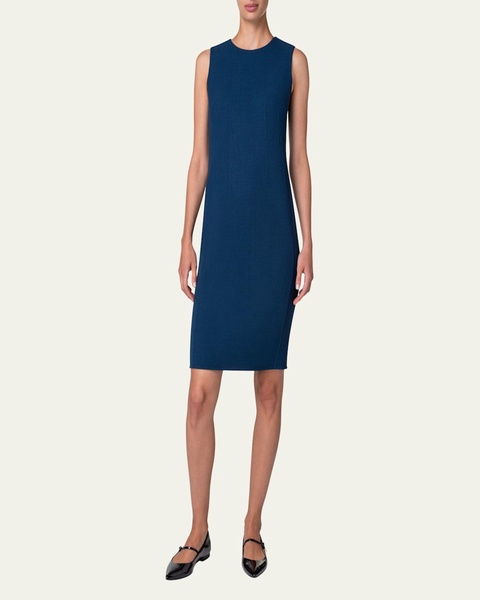 Sleeveless Sheath Wool Dress