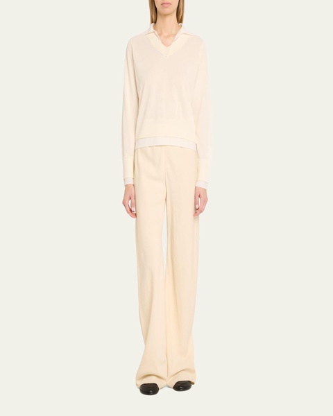 Fine Knit Layered Collared Sweater